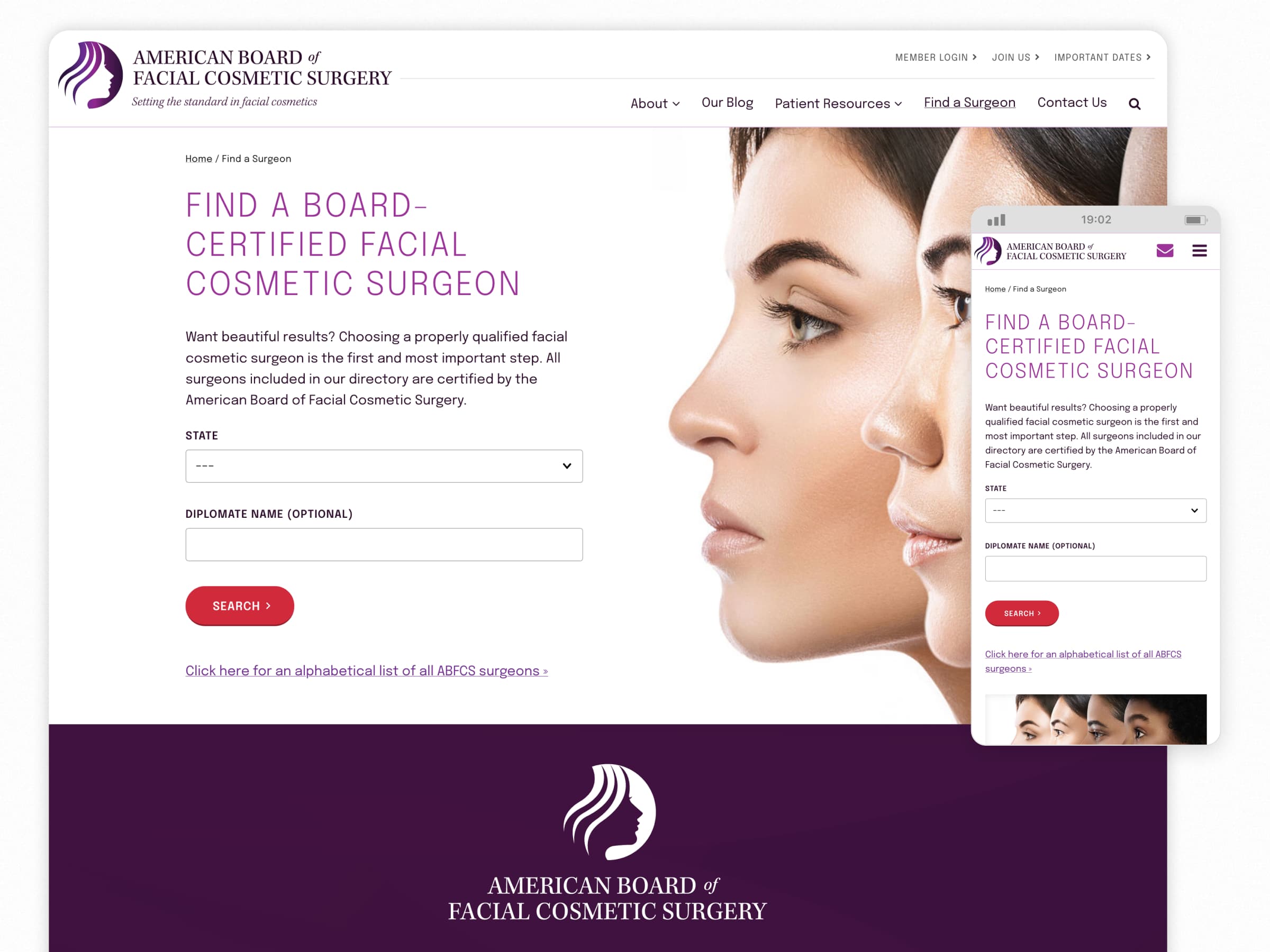 Surgeon Search, American Board of Facial Cosmetic Surgery